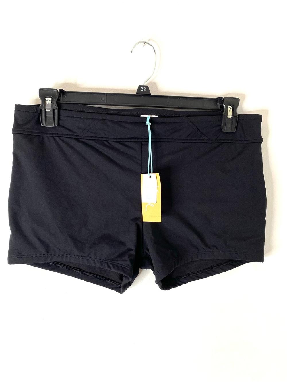 Kona Sol NWT Black Boyshort Swim Bottoms Mid Rise Medium Coverage